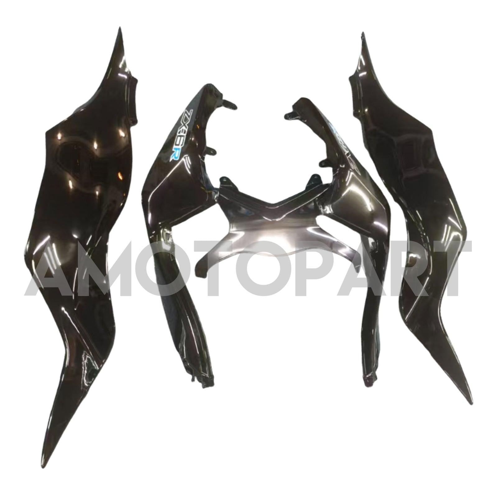 Amotopart Kawasaki ZX6R 636 2013-2018 Green&Black Style7 Fairing Kit