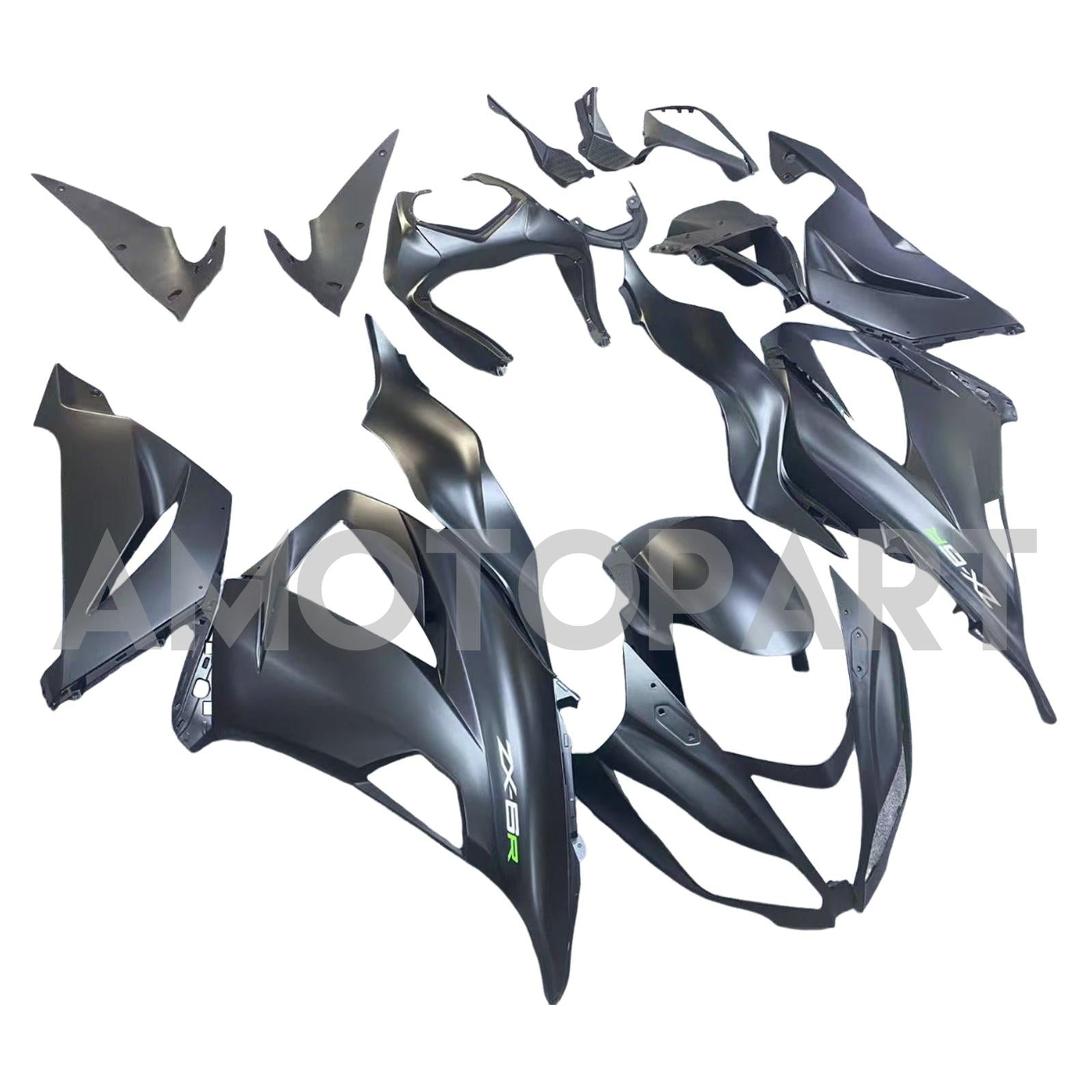 Amotopart Kawasaki ZX6R 636 2013-2018 ブラック フェアリングキット