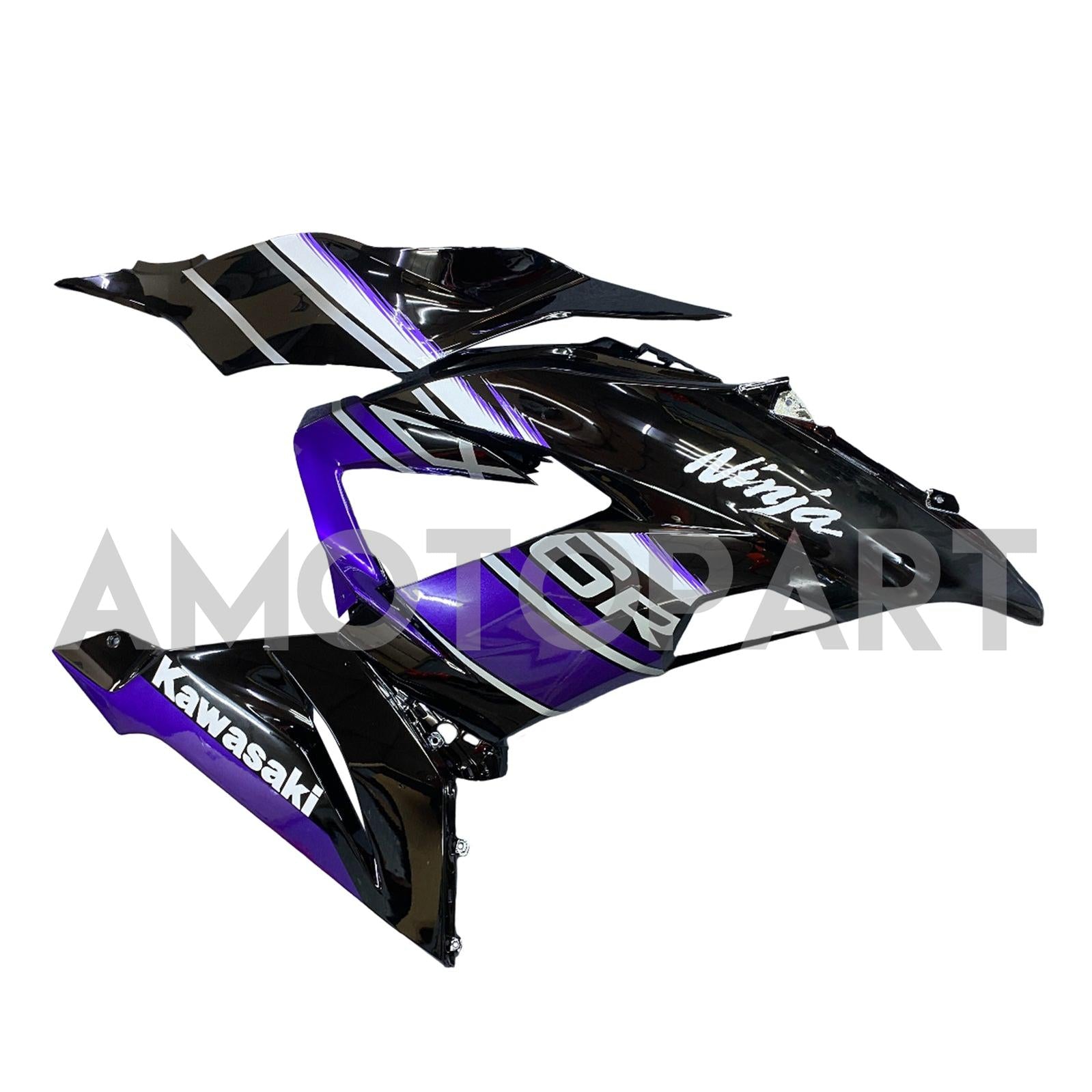 Amotopart Kawasaki ZX6R 636 2013-2018 Lila & Schwarzes Verkleidungskit