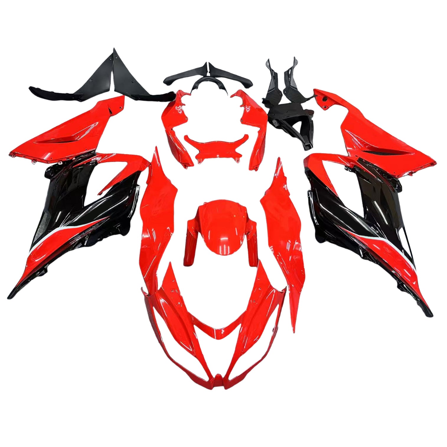 Amotopart 2013-2018 Kawasaki ZX6R 636 Red Black Fairing Kit