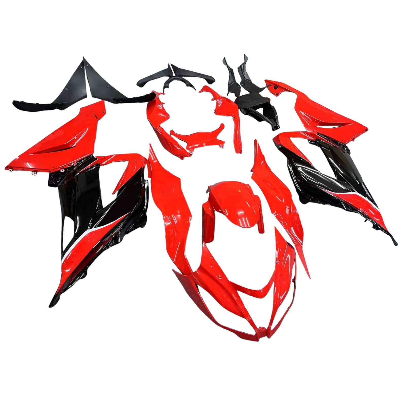 Amotopart 2013-2018 Kawasaki ZX6R 636 Red Black Fairing Kit