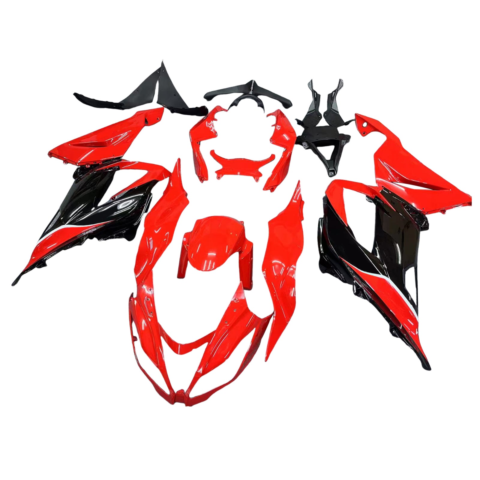 Amotopart 2013-2018 Kawasaki ZX6R 636 Red Black Fairing Kit