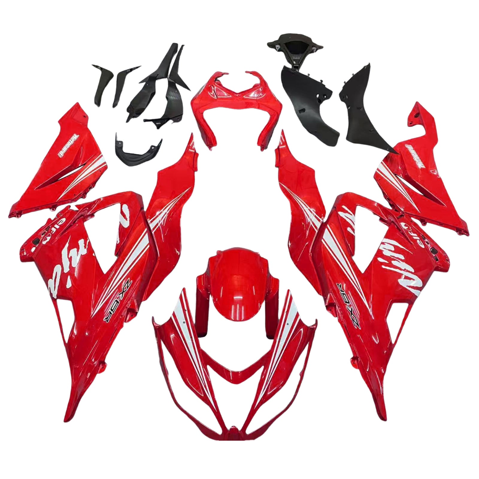 Amotopart 2013-2018 Kawasaki ZX6R 636 Red Fairing Kit