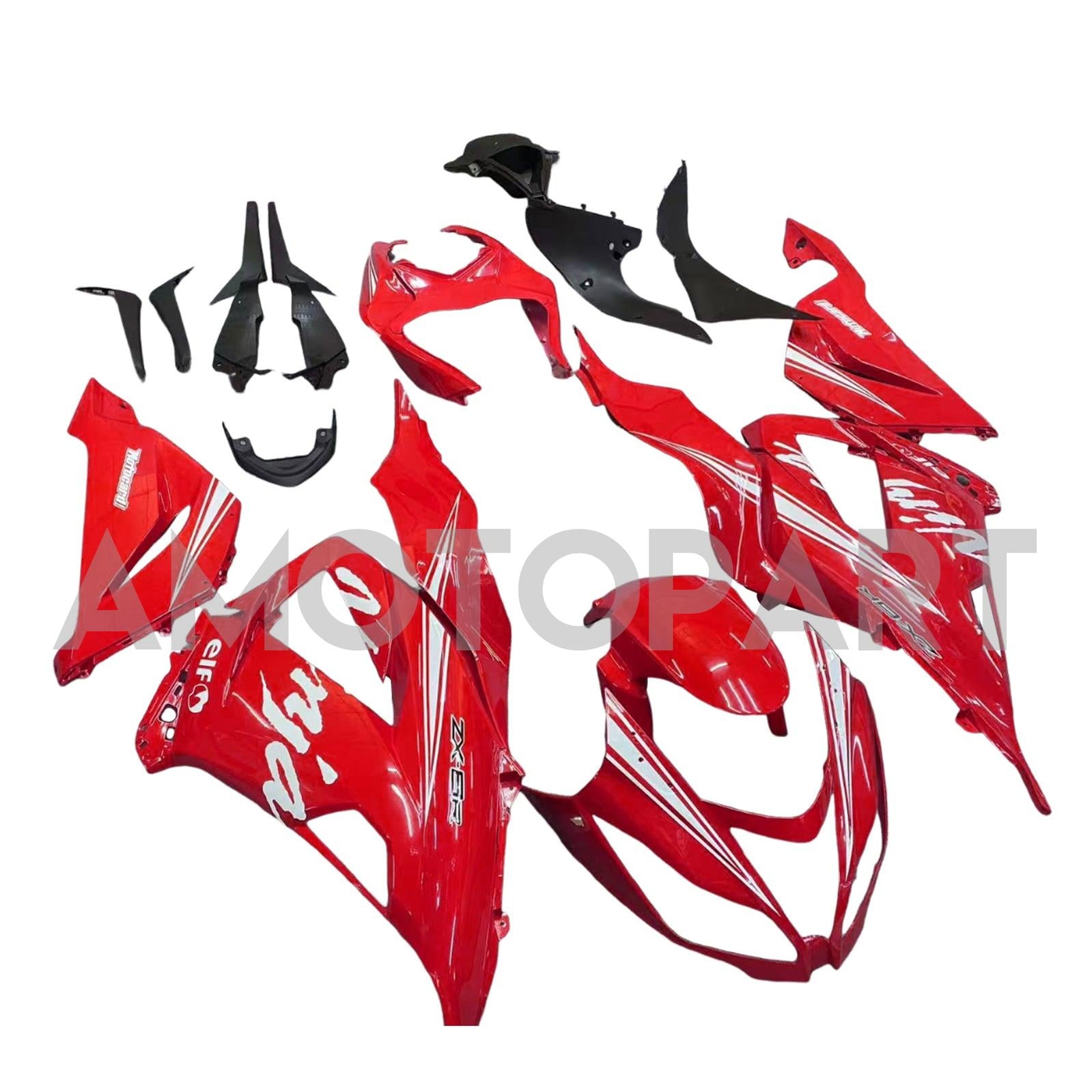 Amotopart 2013-2018 Kawasaki ZX6R 636 Red Fairing Kit