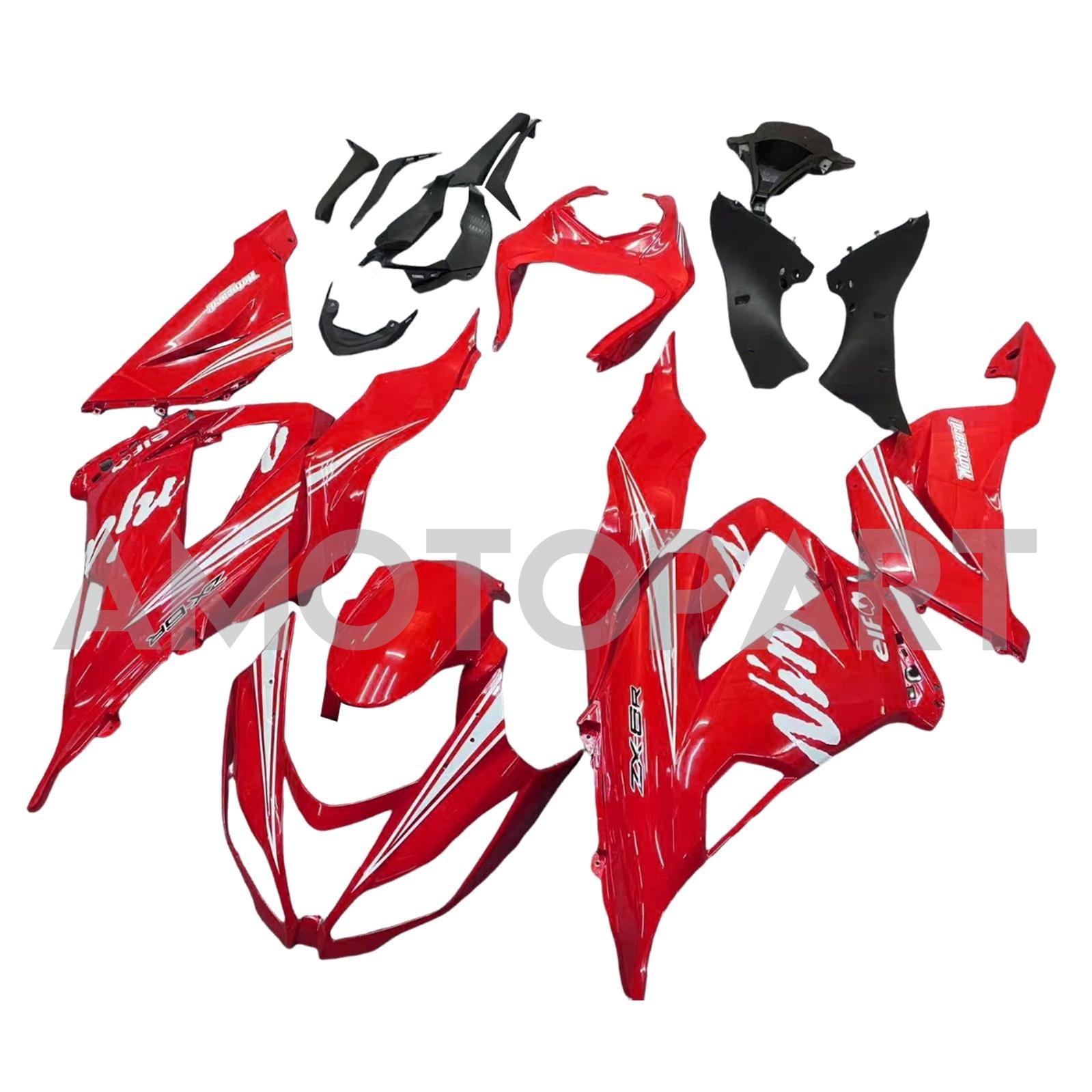 Amotopart 2013-2018 Kawasaki ZX6R 636 Red Fairing Kit