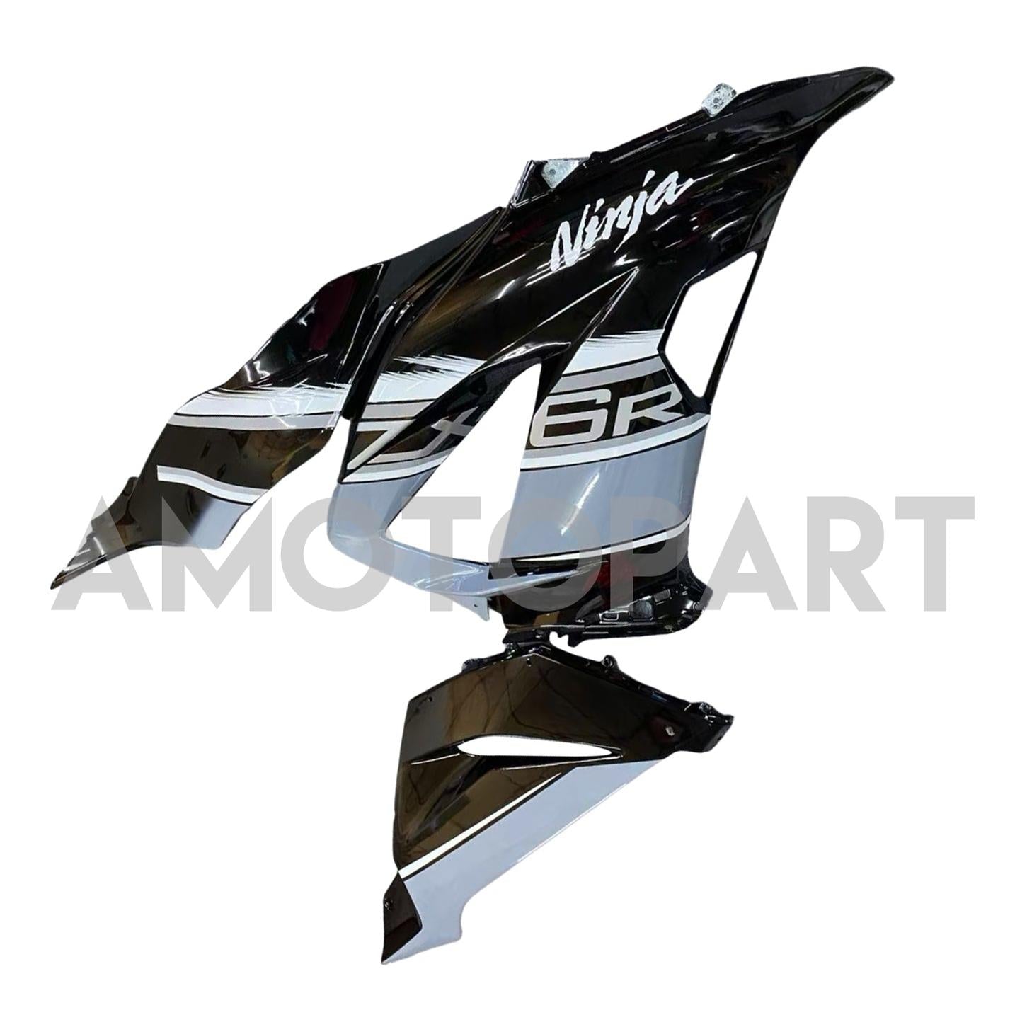 Amotopart 2013-2018 Kawasaki ZX6R 636 Gray Black Fairing Kit