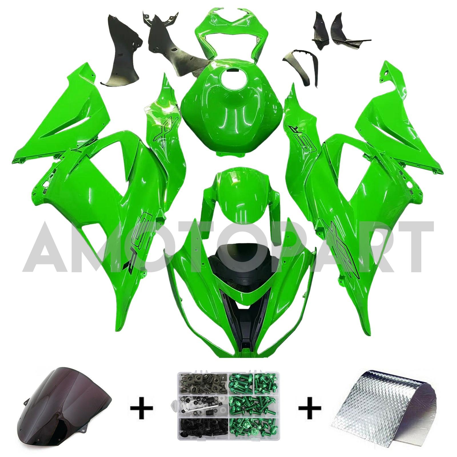 Amotopart 2013-2018 Kawasaki ZX6R 636 Light Green Fairing Kit