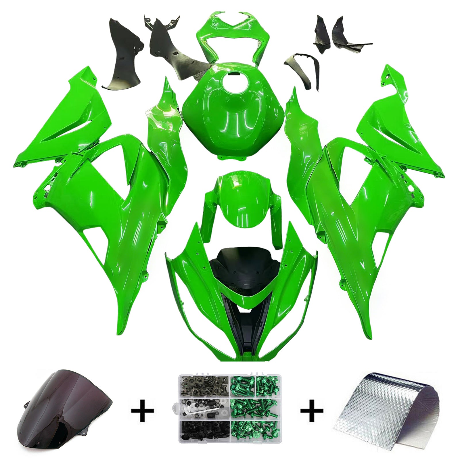 Amotopart 2013-2018 Kawasaki ZX6R 636 Light Green Fairing Kit