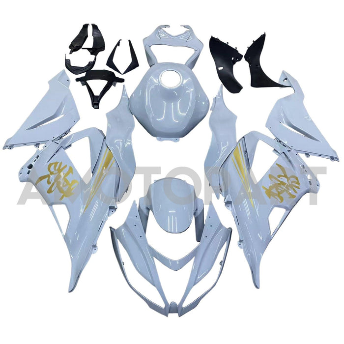Amotopart 2013-2018 Kawasaki ZX6R 636 White Grey Fairing Kit