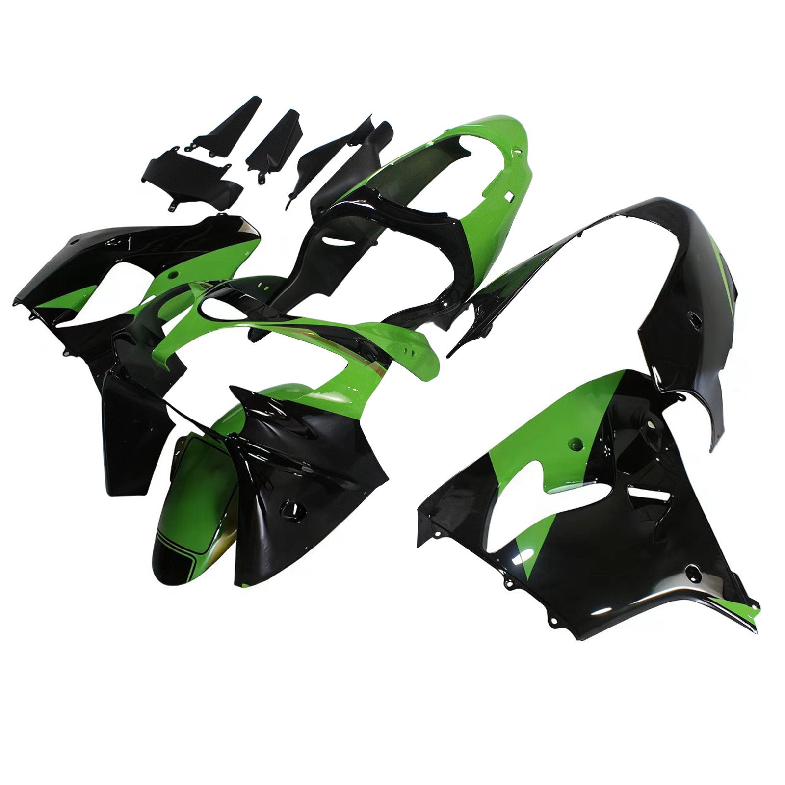Amotopart Kawasaki ZX9R 2000-2001 Green Black Fairing Kit