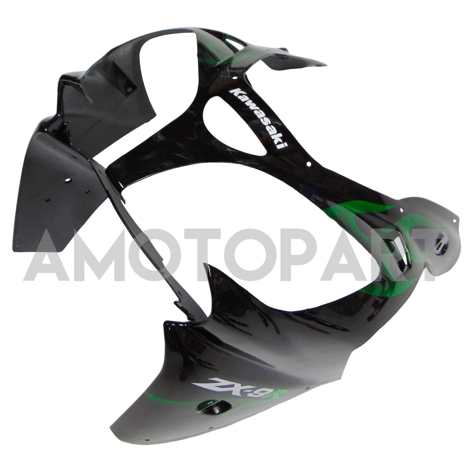 Amotopart Kawasaki ZX9R 2000-2001 Black Green Fairing Kit