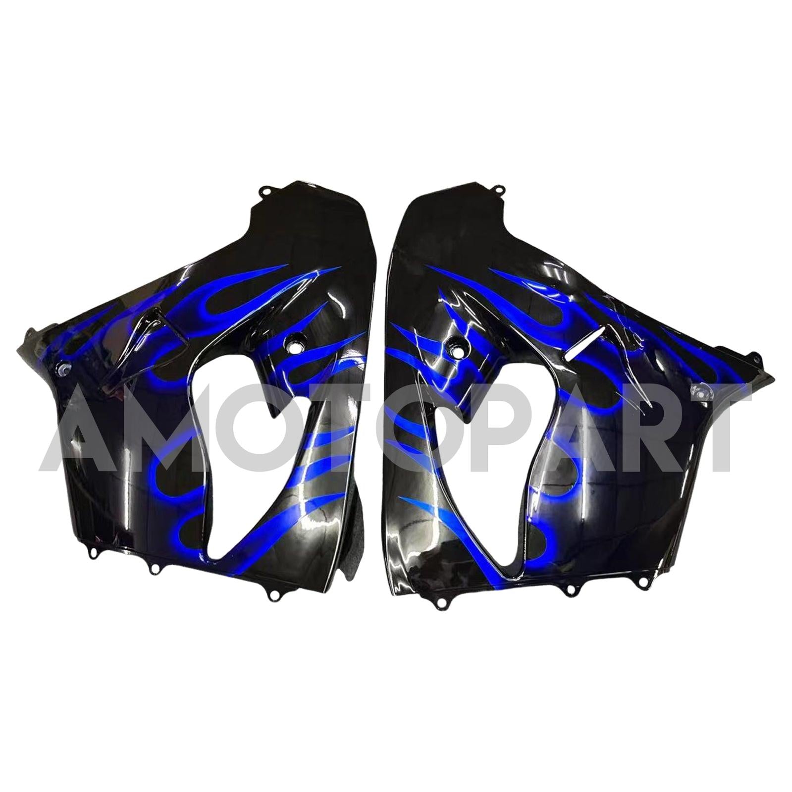 Amotopart Kawasaki ZX9R 2000-2001 Black Blue Fairing Kit