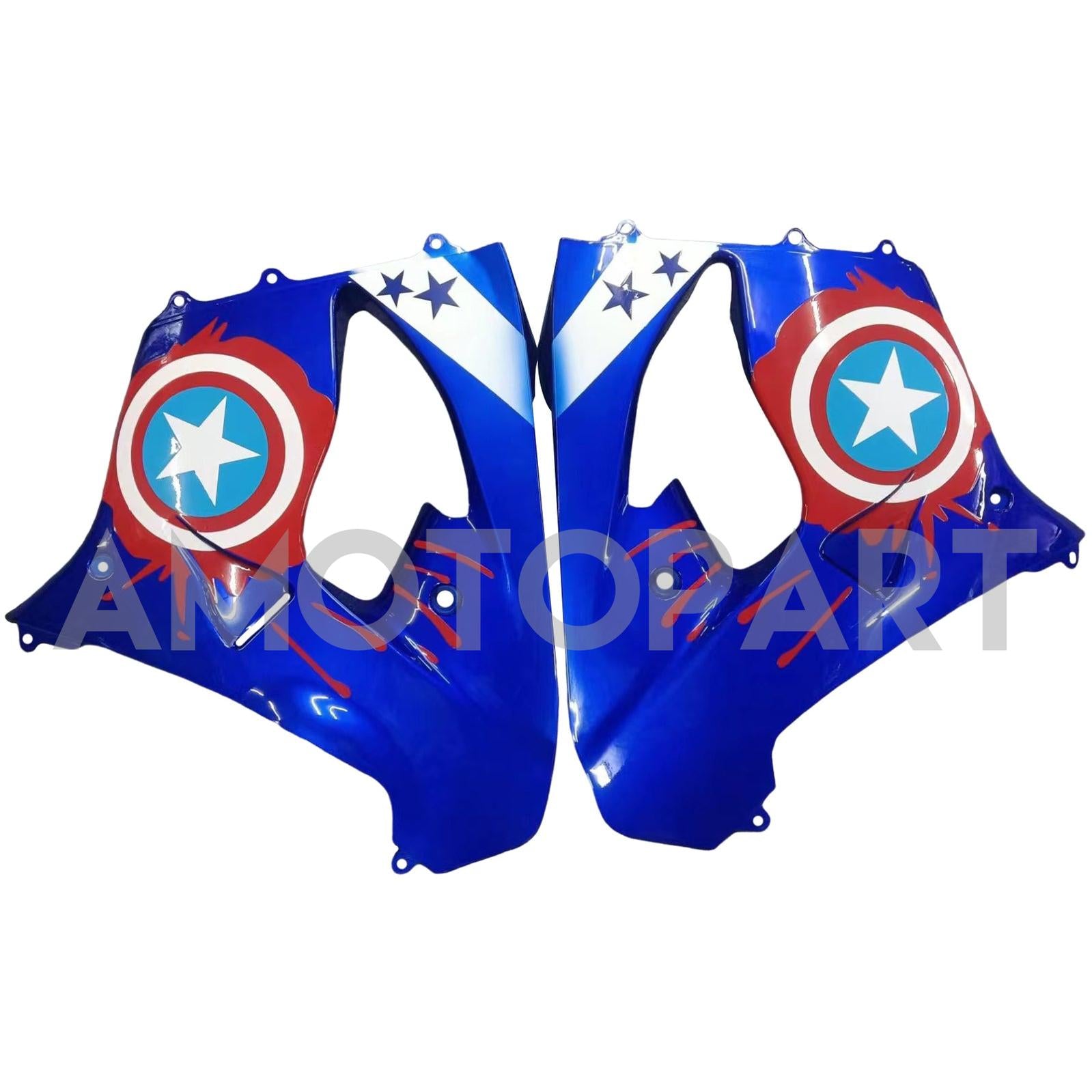 Amotopart Kawasaki ZX9R 2000-2001 Blue Red Fairing Kit