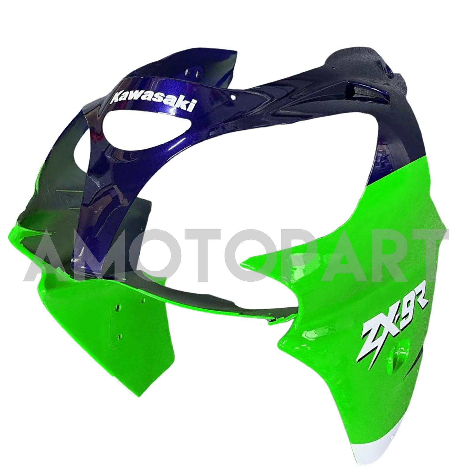 Amotopart Kawasaki ZX9R 2000-2001 Black Green Fairing Kit