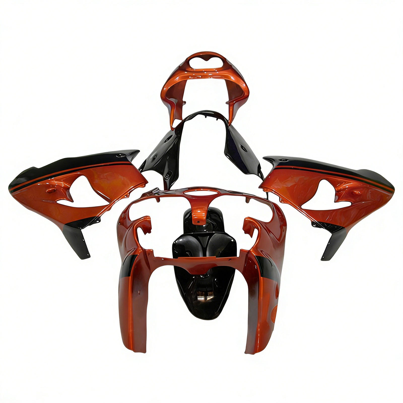 Kit carena Amotopart 2000-2001 Kawasaki ZX9R arancione nero e bianco