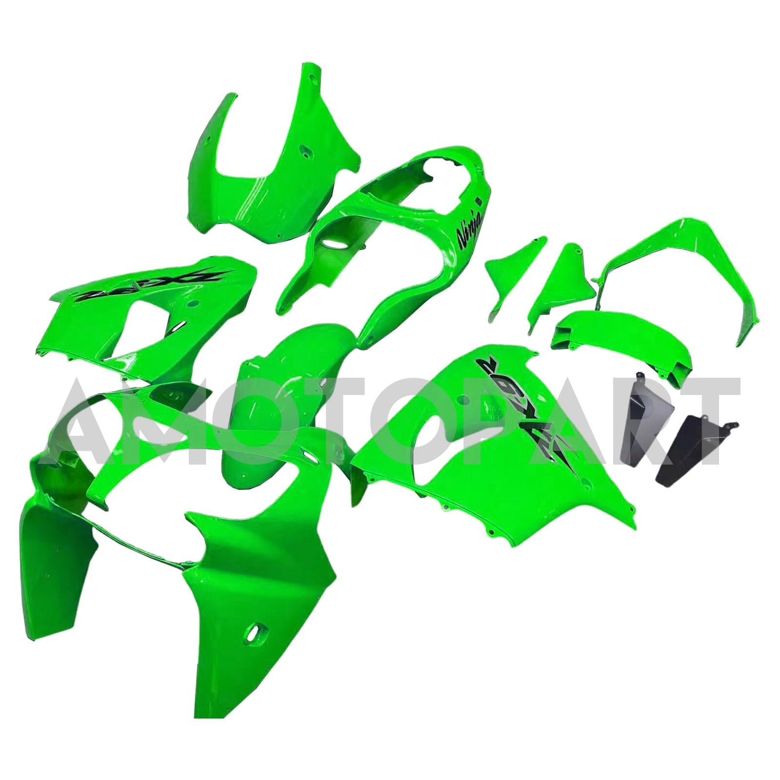Amotopart 2000-2001 Kawasaki ZX9R Light Green & Black Fairing Kit