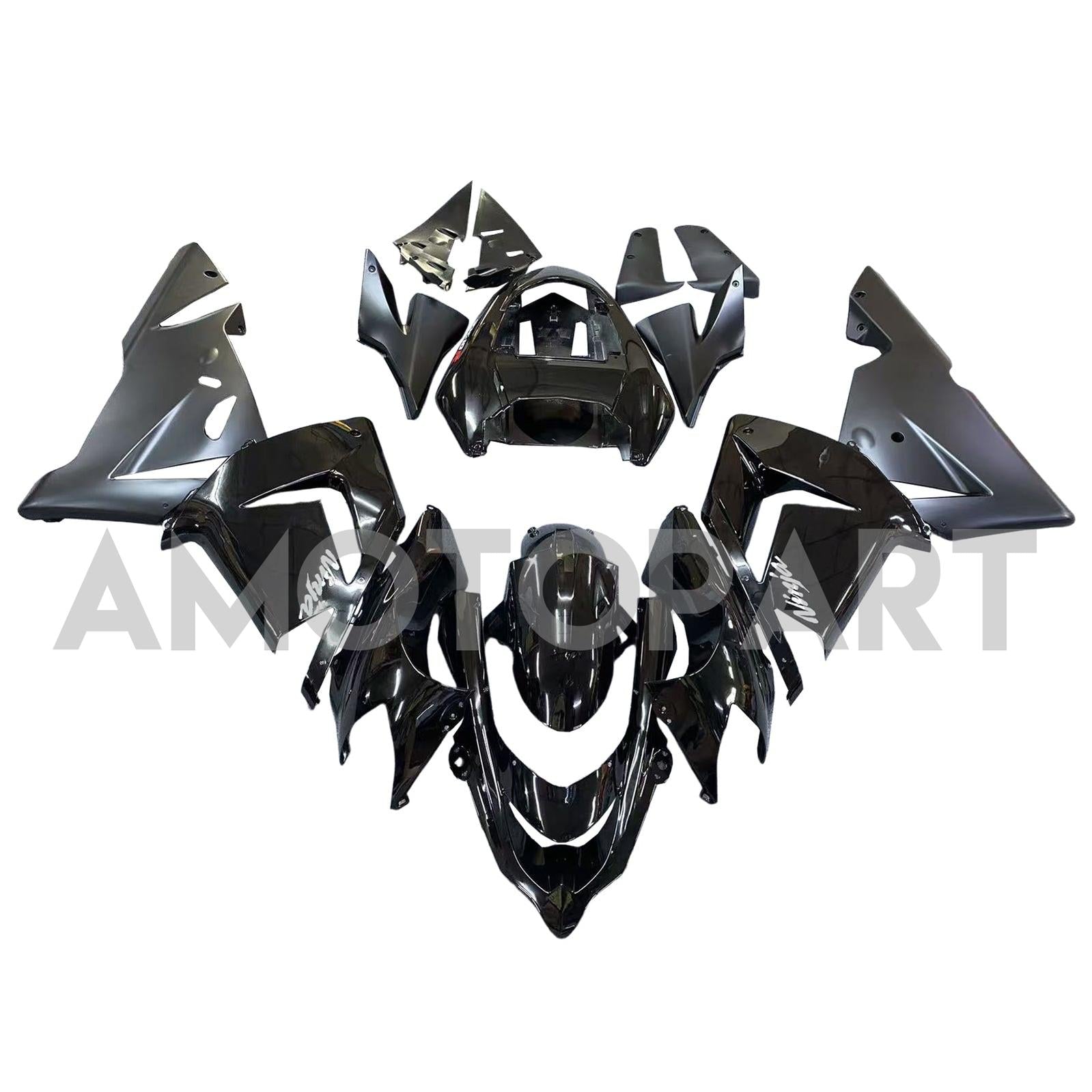 Amotopart 2004-2005 Kawasaki ZX10R Gloss&Matte Black Fairing Kit