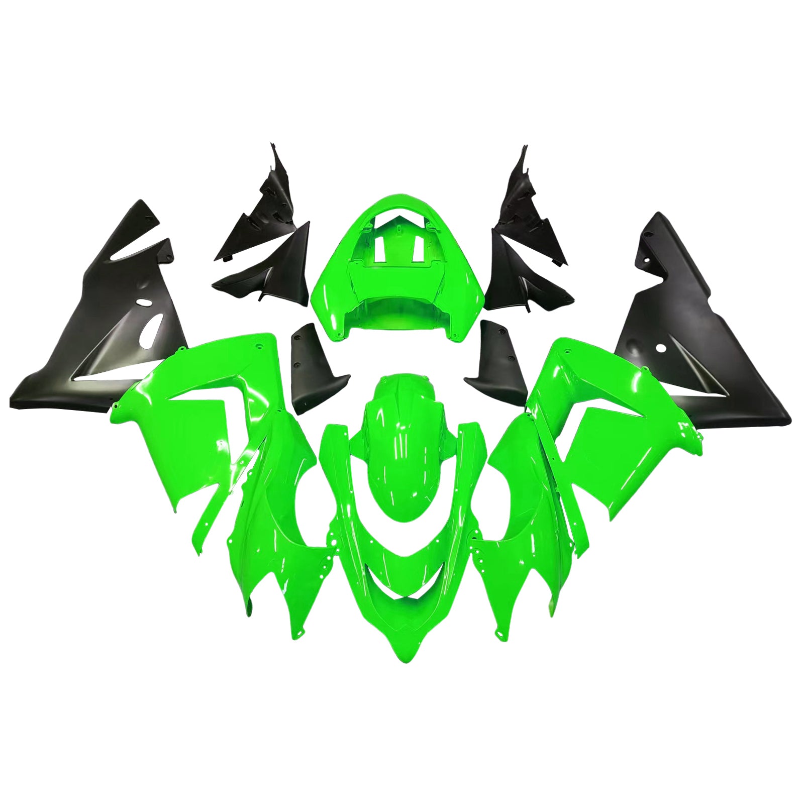 Amotopart 2004-2005 Kawasaki ZX10R Green & Black Fairing Kit