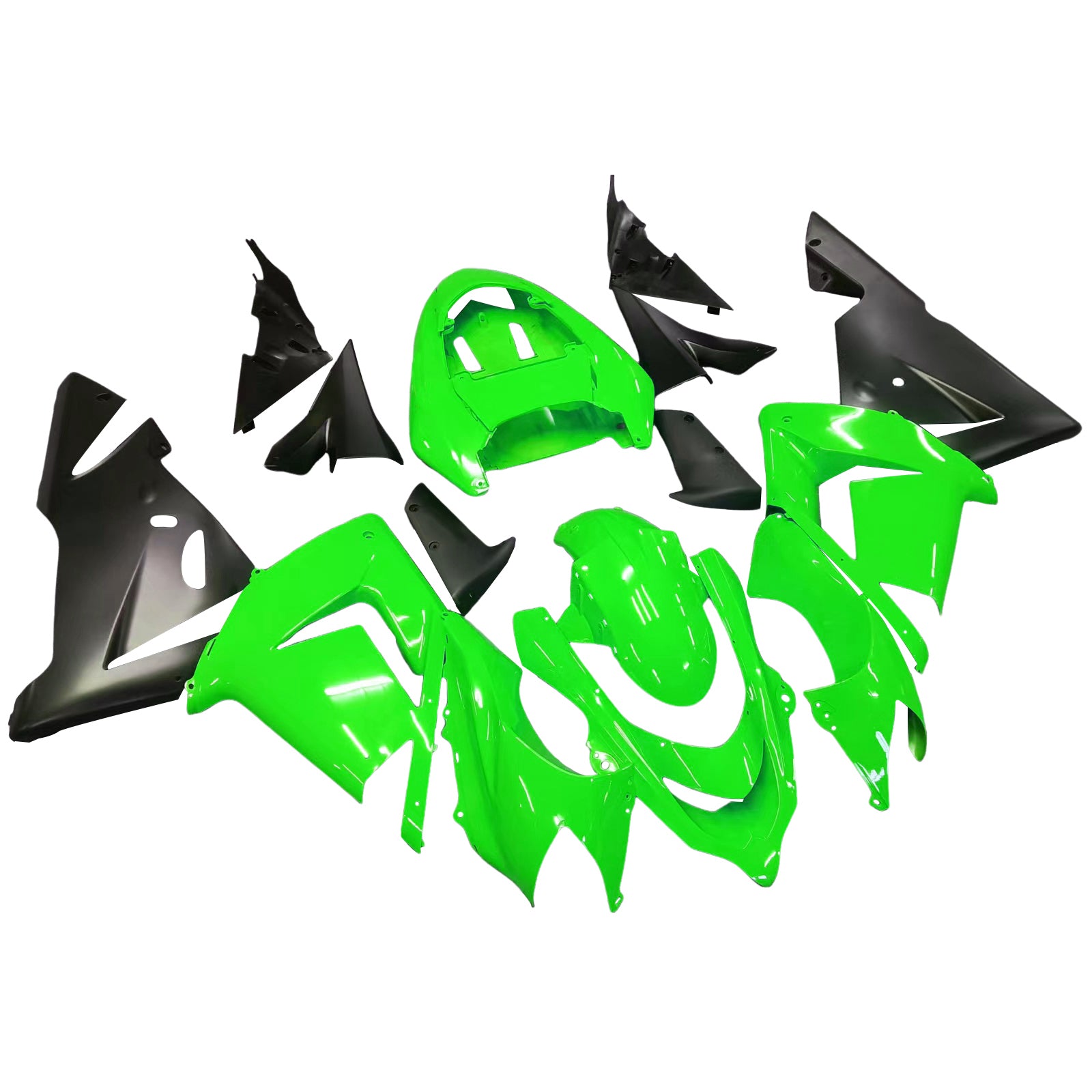 Amotopart 2004-2005 Kawasaki ZX10R Green & Black Fairing Kit
