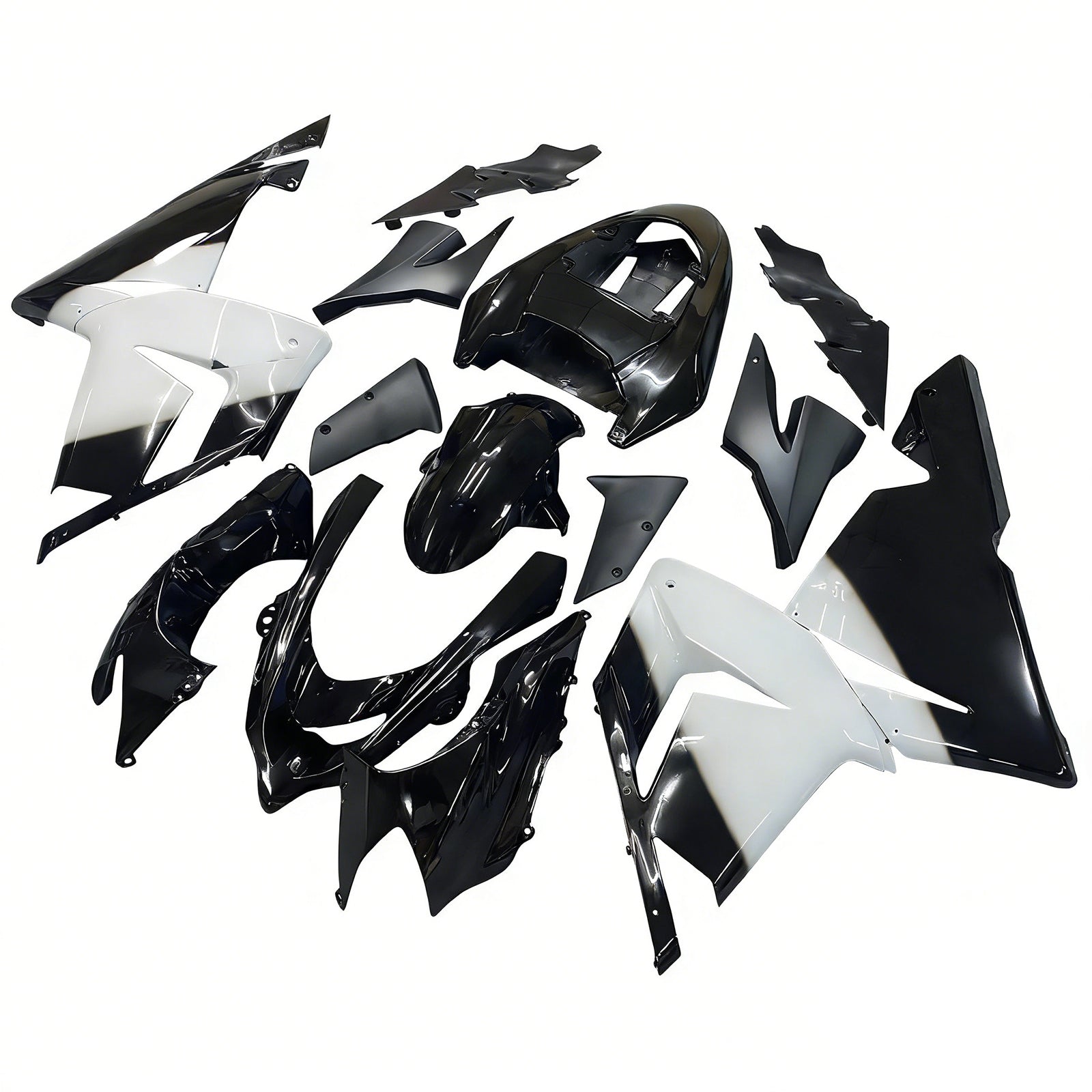 Amotopart 2004-2005 Kawasaki ZX10R White&Black Fairing Kit