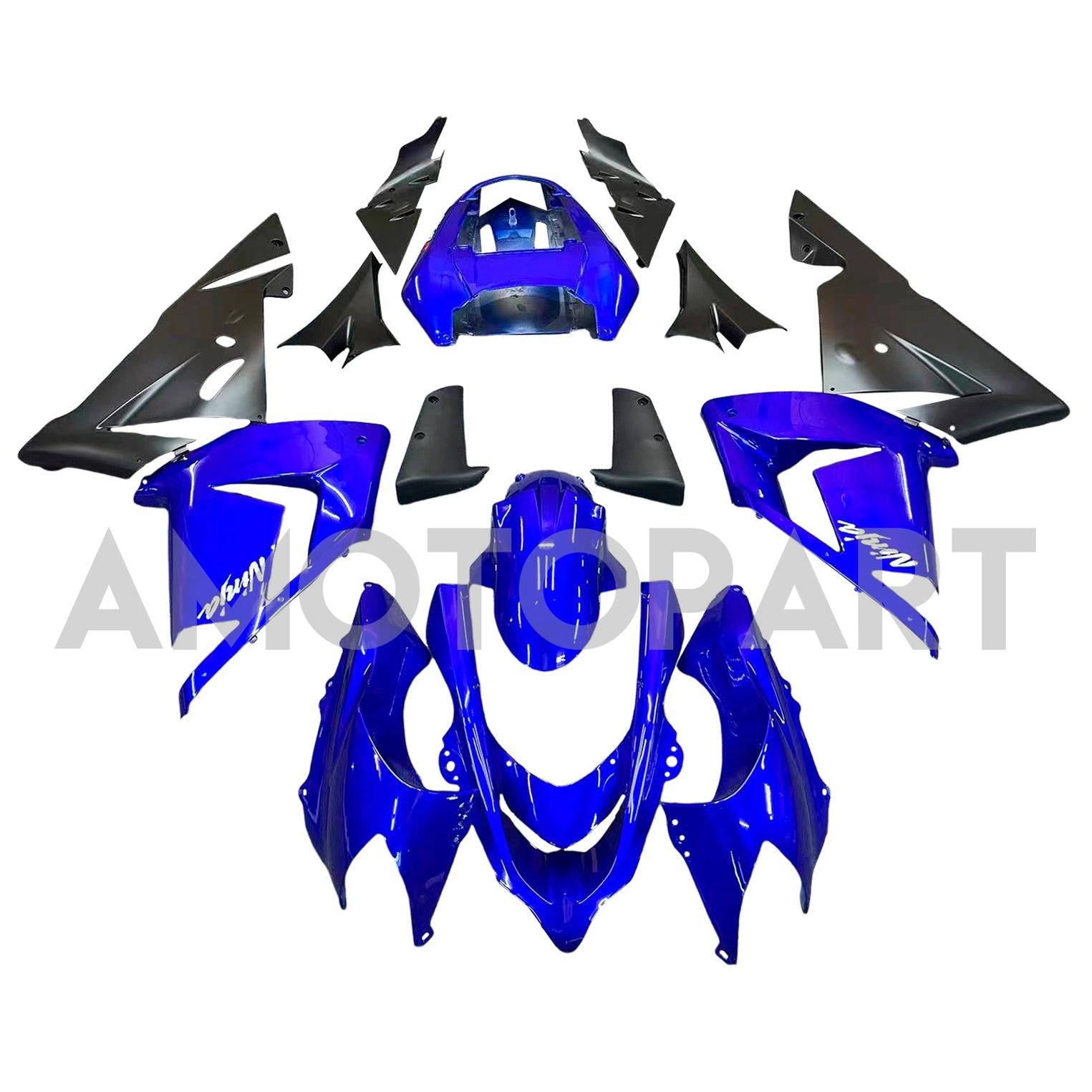 Amotopart 2004-2005 Kawasaki ZX10R Blue&Black Fairing Kit