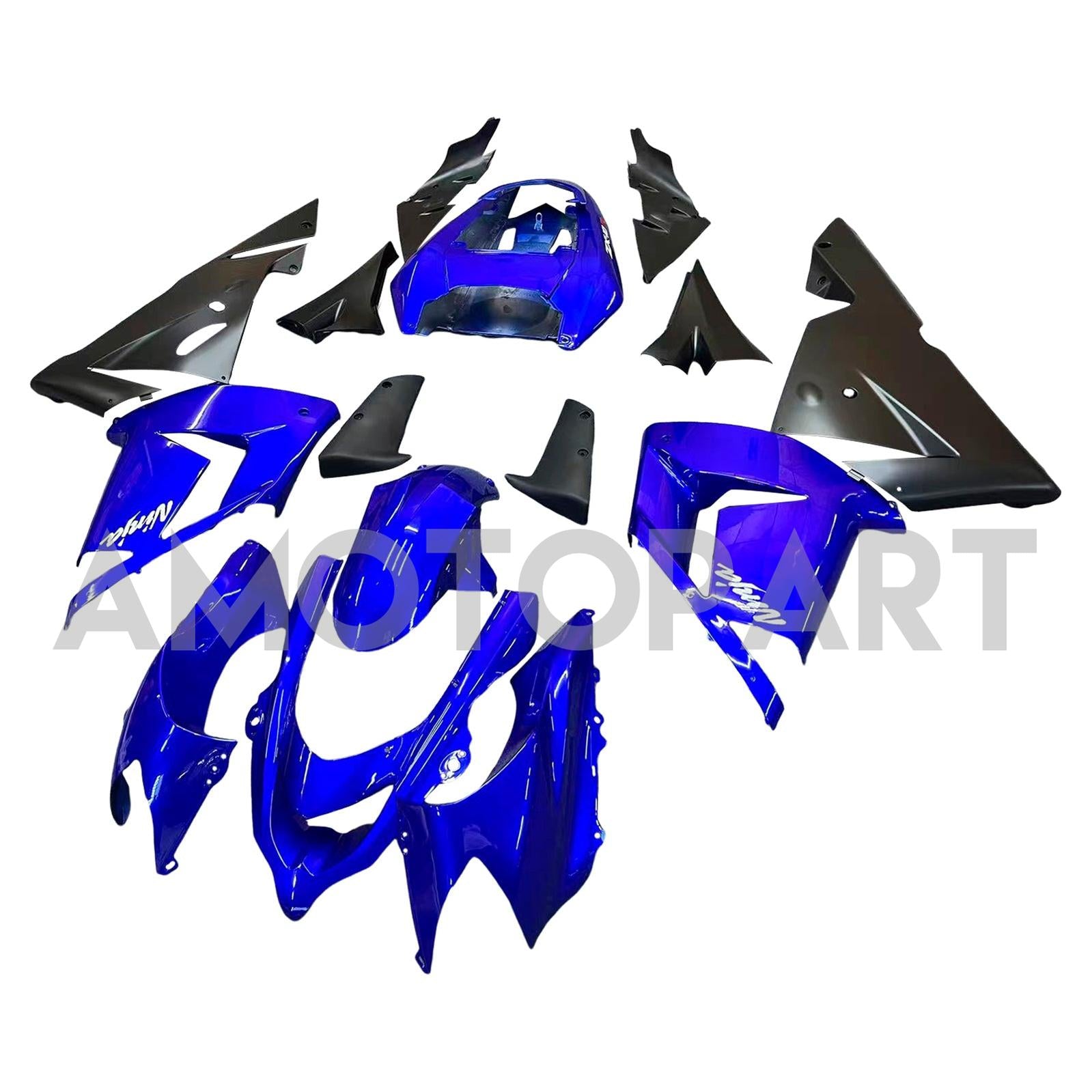 Amotopart 2004-2005 Kawasaki ZX10R Blue&Black Fairing Kit