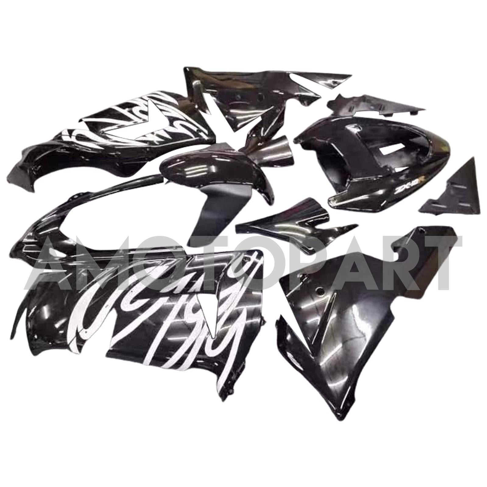 Amotopart 2004-2005 Kawasaki ZX10R Black & White Fairing Kit