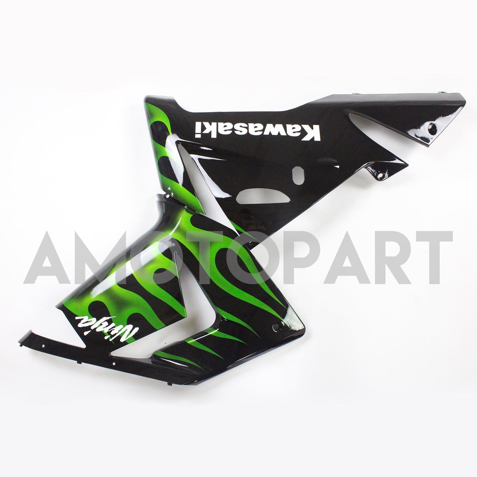 AMOTOTT KAWASAKI 2004-2005 ZX10R BLACK com kit de carenagem de linha verde