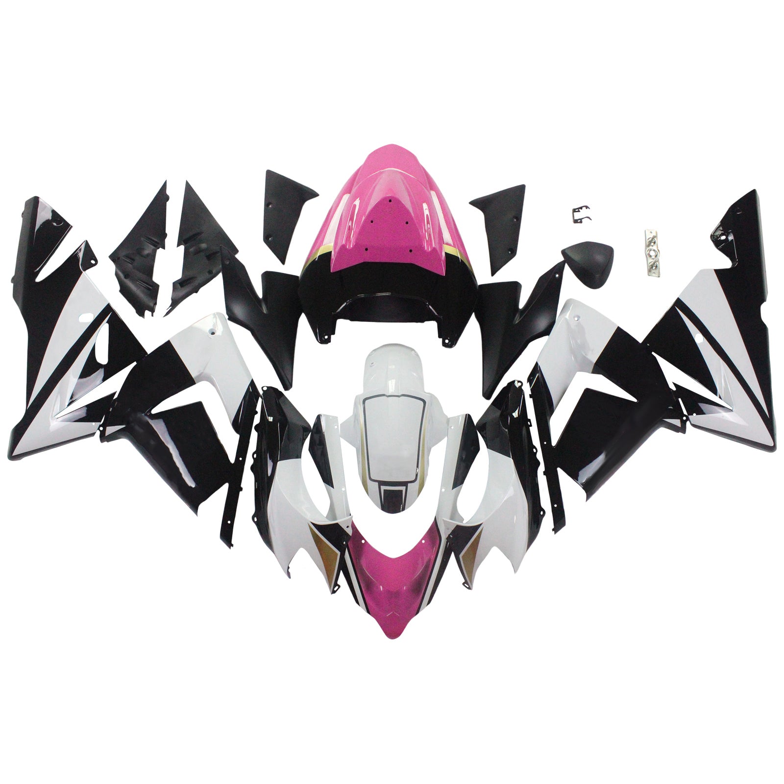 Amotopart Kawasaki 2004-2005 ZX10R Black Pink Fairing Kit