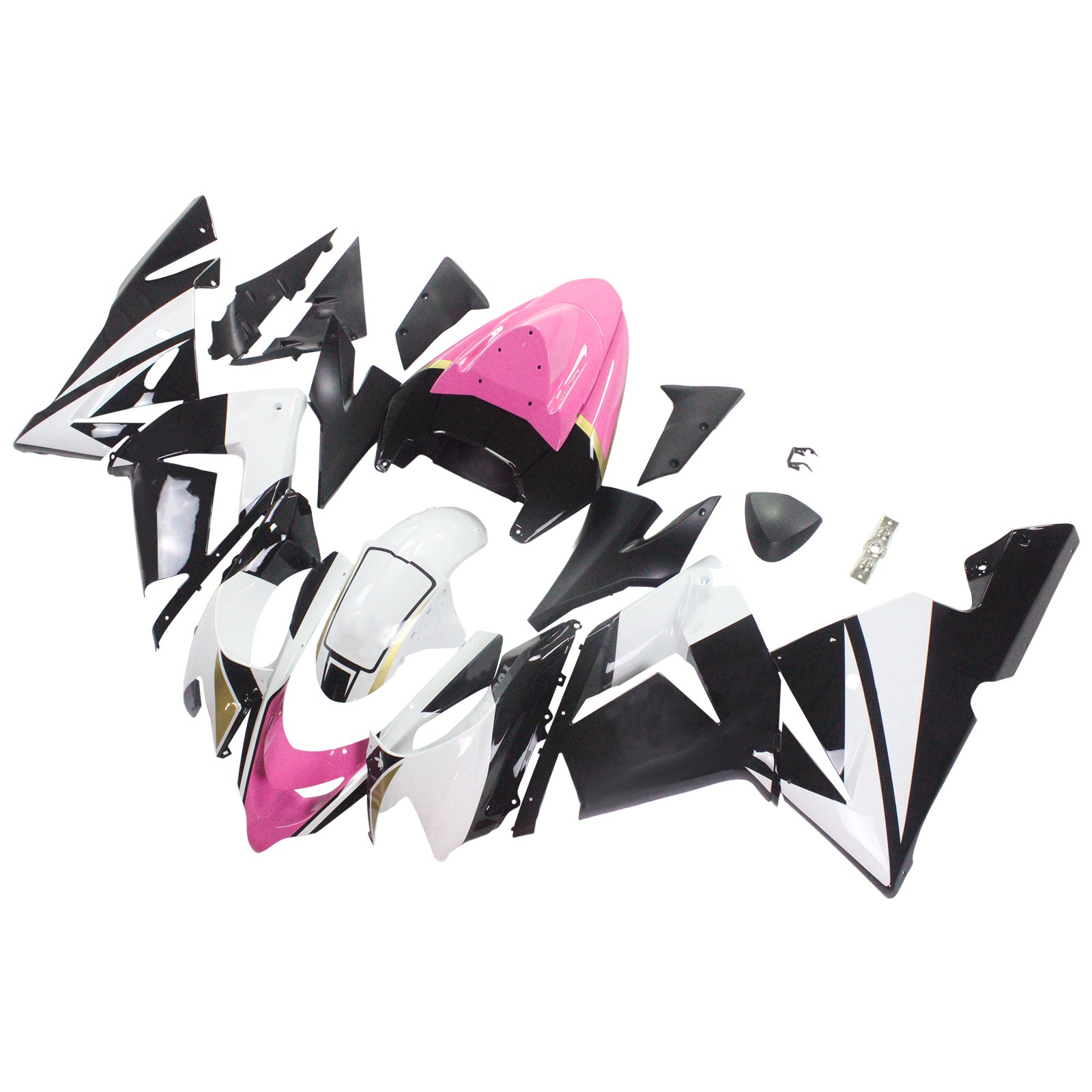 Amotopart Kawasaki 2004-2005 ZX10R Black Pink Fairing Kit