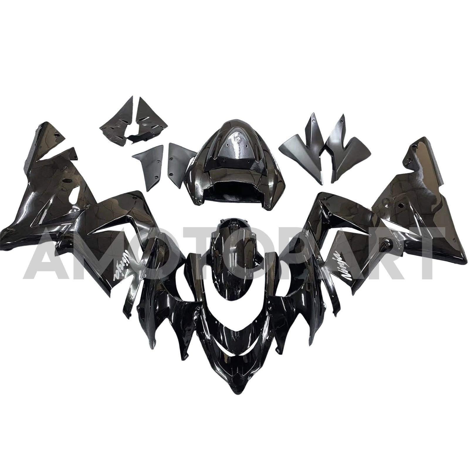 Amotopart Kawasaki 2004-2005 ZX10R Bright Black Fairing Kit