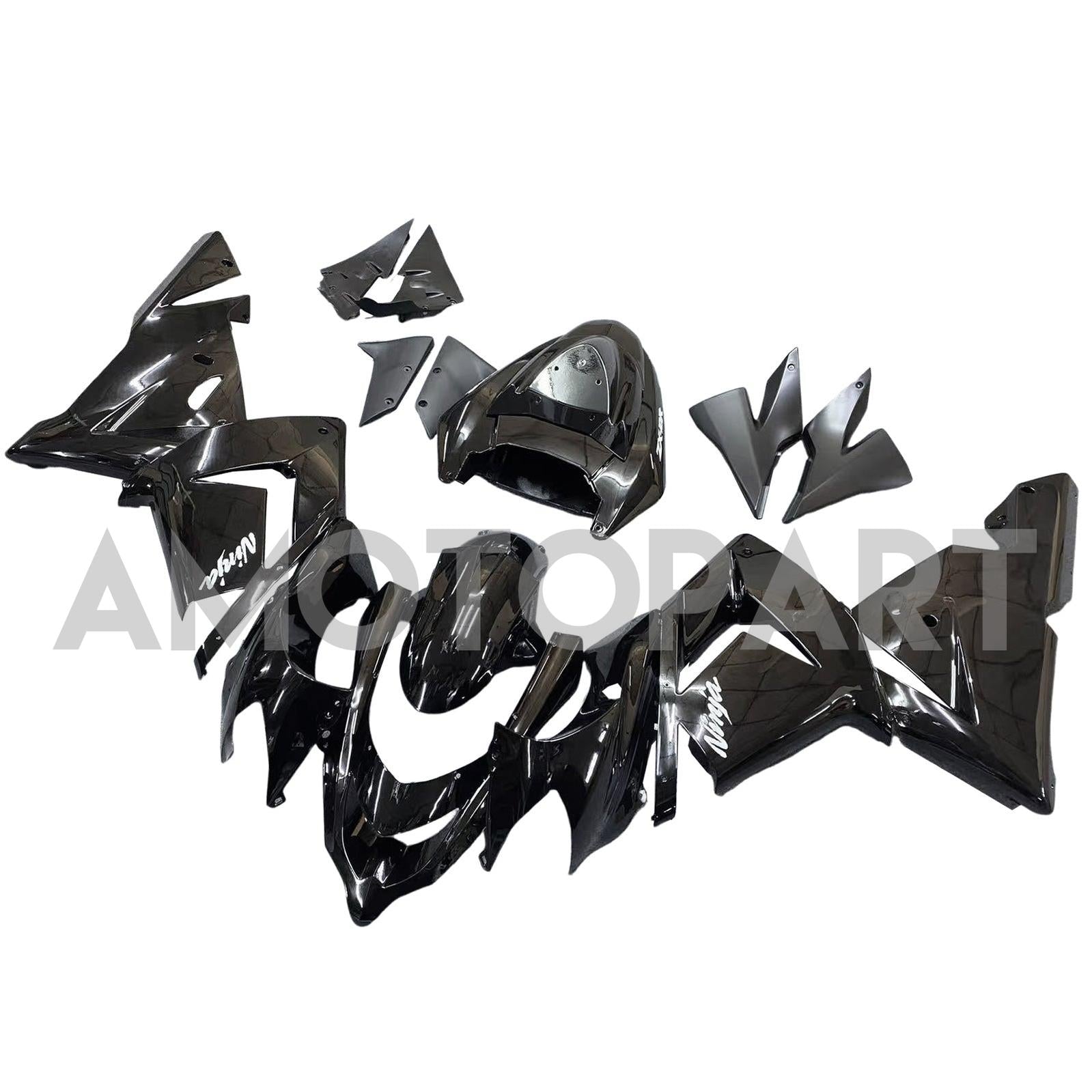 Amotopart Kawasaki 2004-2005 ZX10R Bright Black Fairing Kit