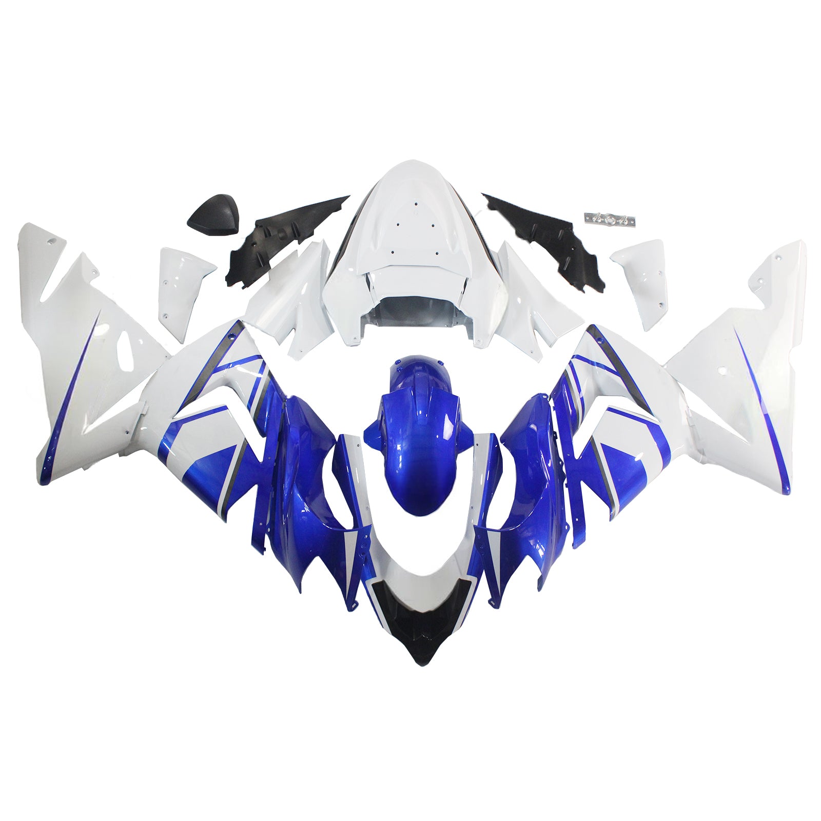 Amotopart Kawasaki 2004-2005 ZX10R Black White Fairing Kit