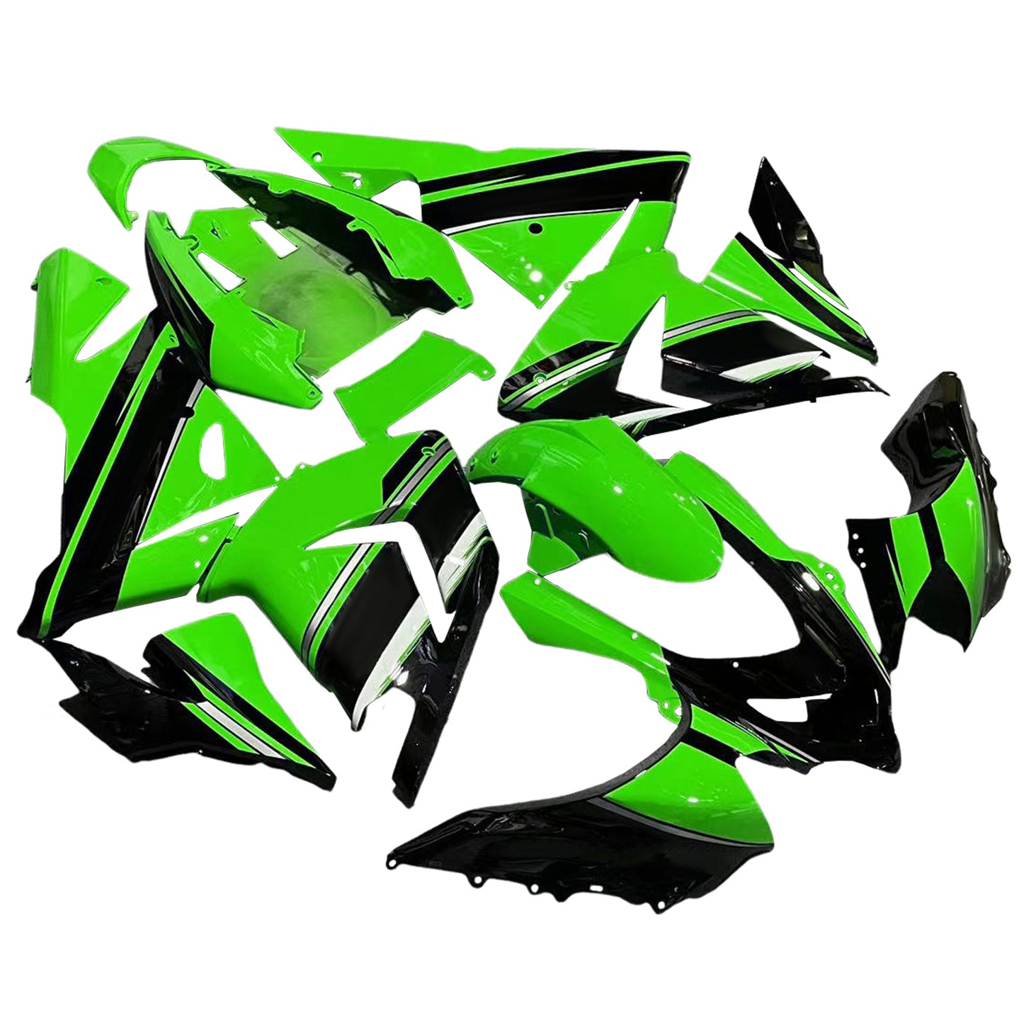 Amotopart Kawasaki 2004-2005 ZX10R Green Black Failing Kit