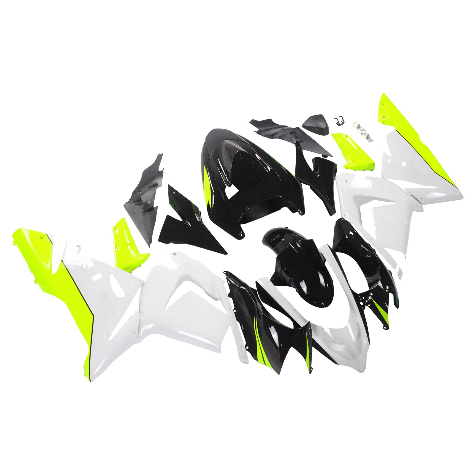 Amotopart Kawasaki 2004-2005 ZX10R White Yellow Fairing Kit