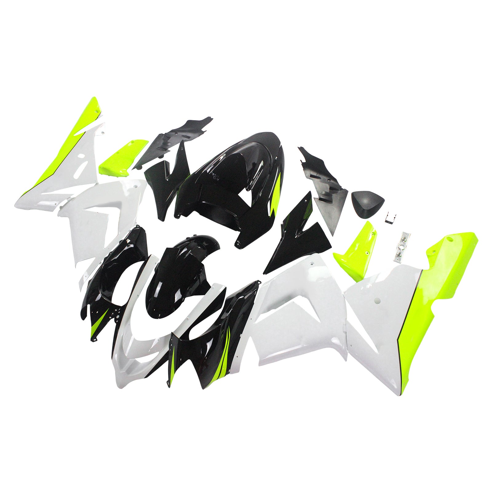 Amotopart Kawasaki 2004-2005 ZX10R White Yellow Fairing Kit