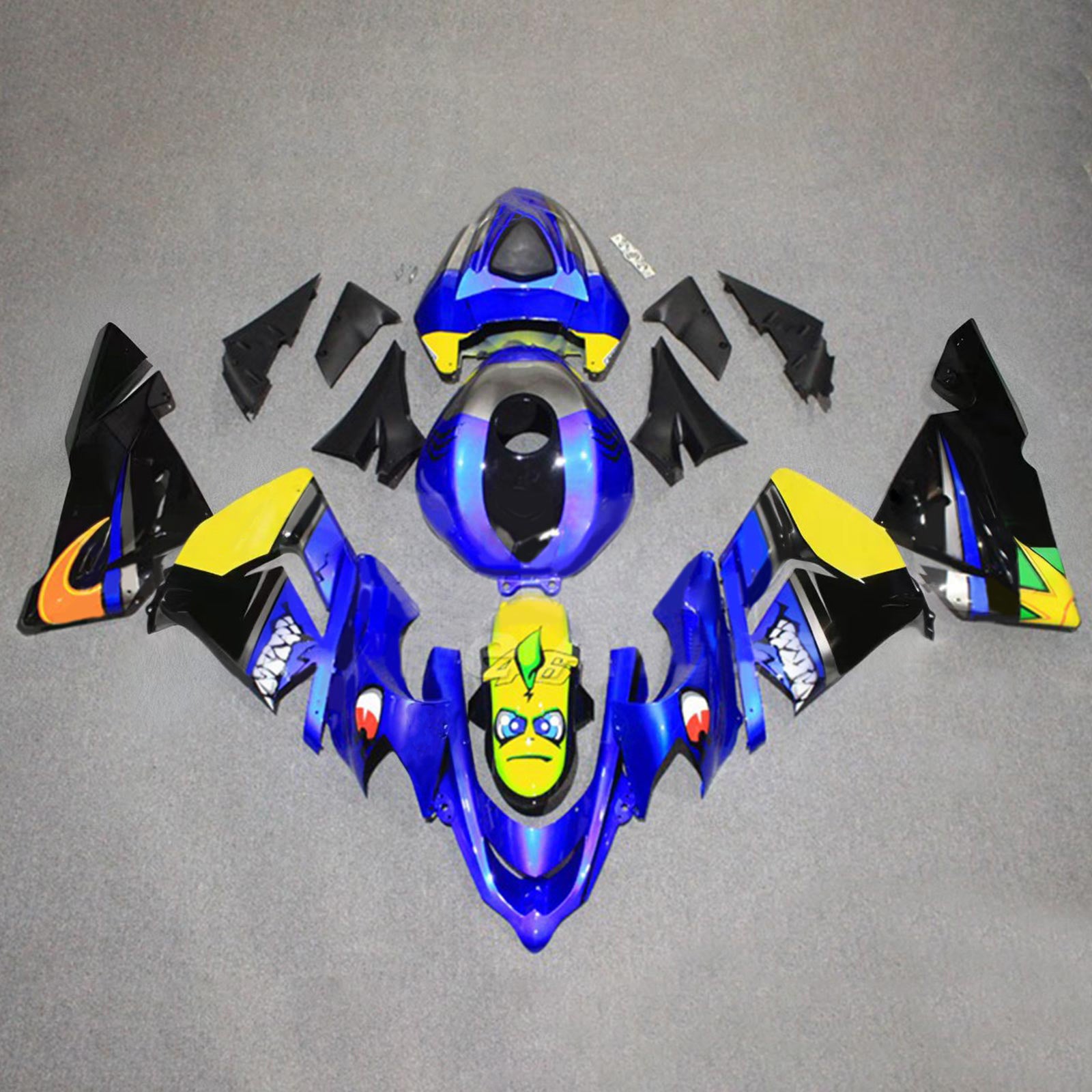 Amotopart 2004-2005 ZX10R Kawasaki Blue & Yellow Fairing Kit