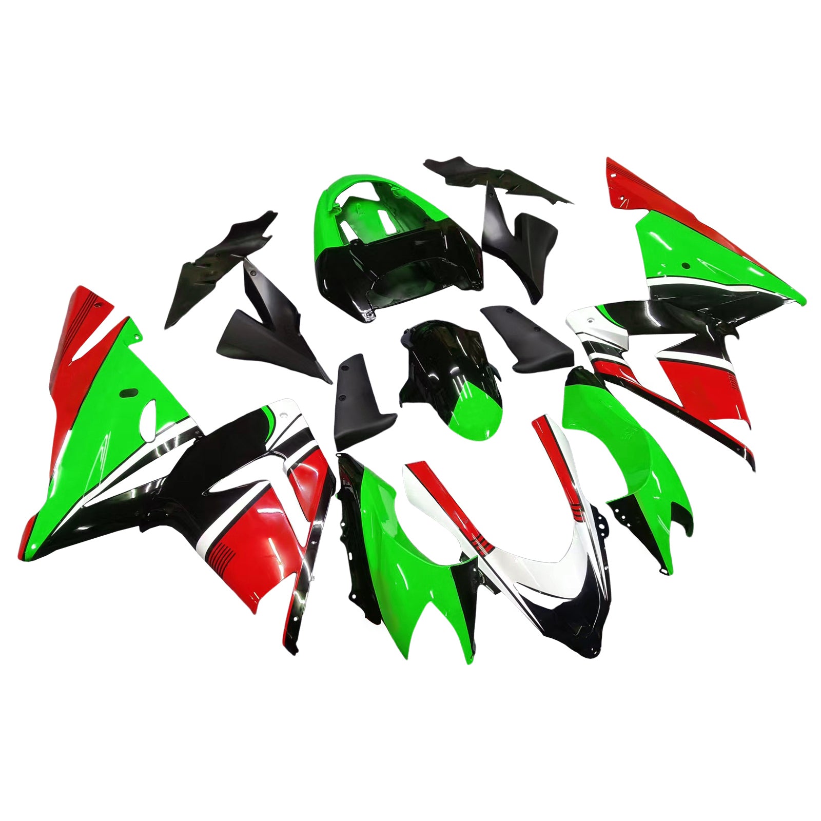 Amotopart 2004-2005 ZX10R Kawasaki Green&Red Fairing Kit