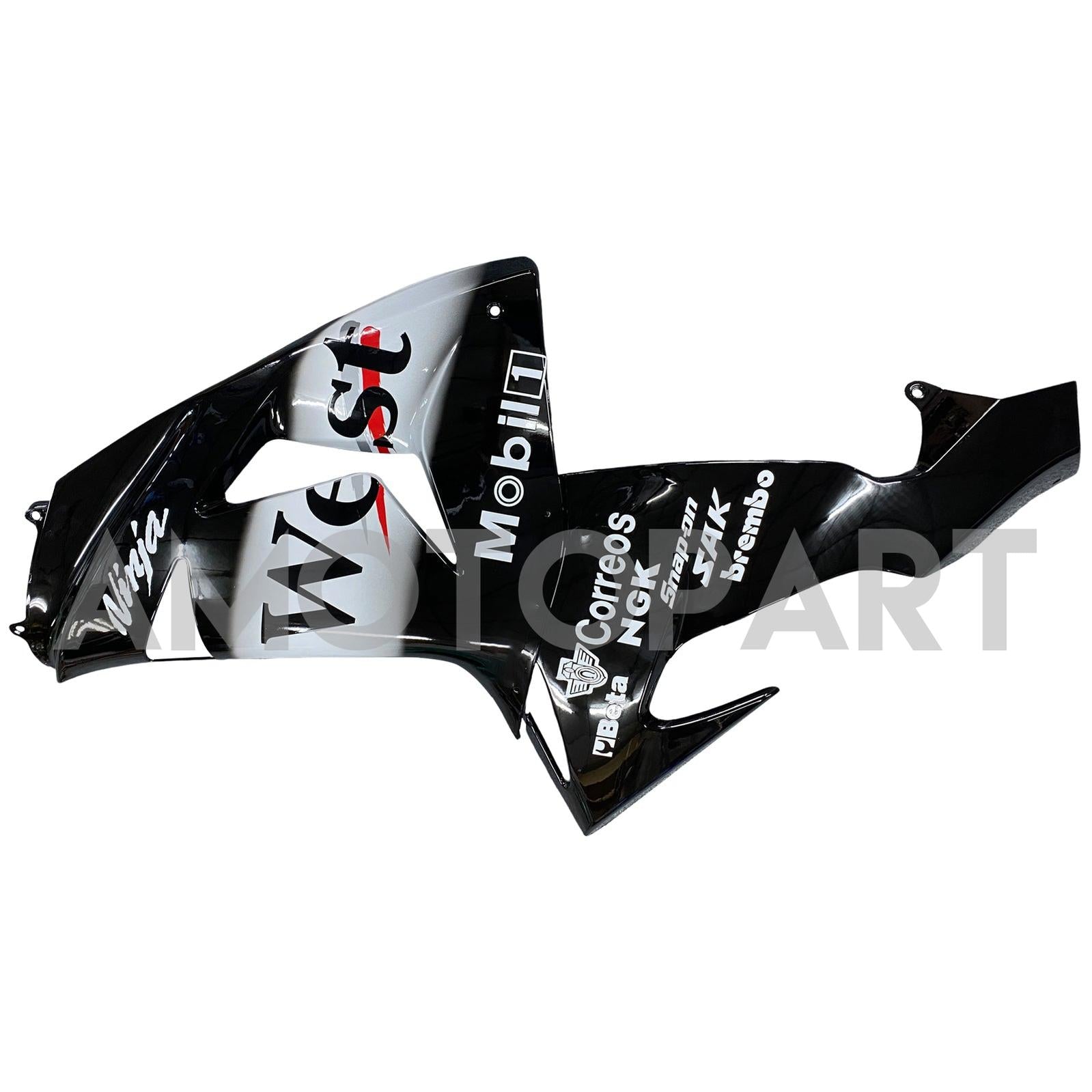 Amotopart Kawasaki ZX10R 2006-2007 Black&White logos Fairing Kit