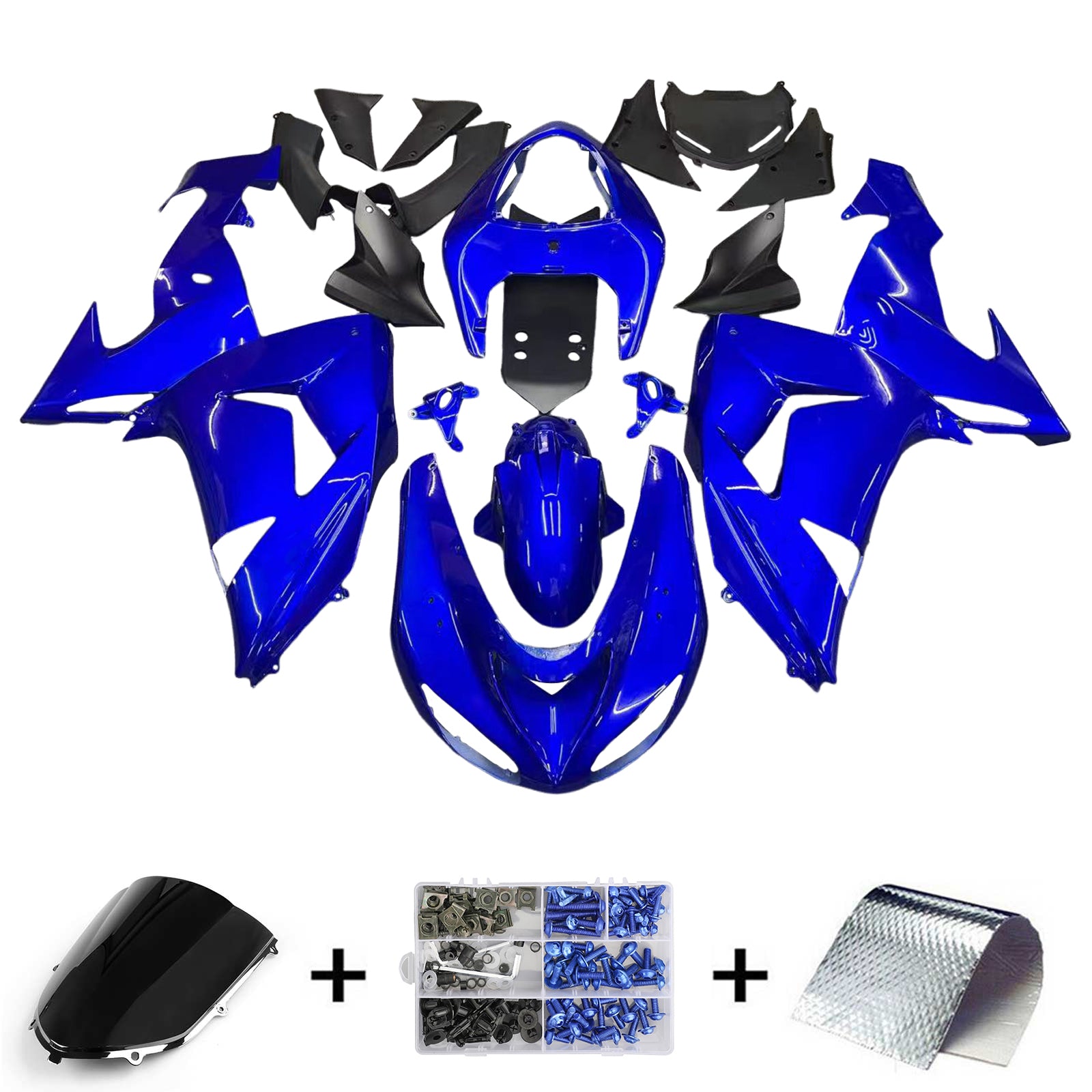 Amotopart 2006-2007 Kawasaki ZX10R Blue Fairing Kit