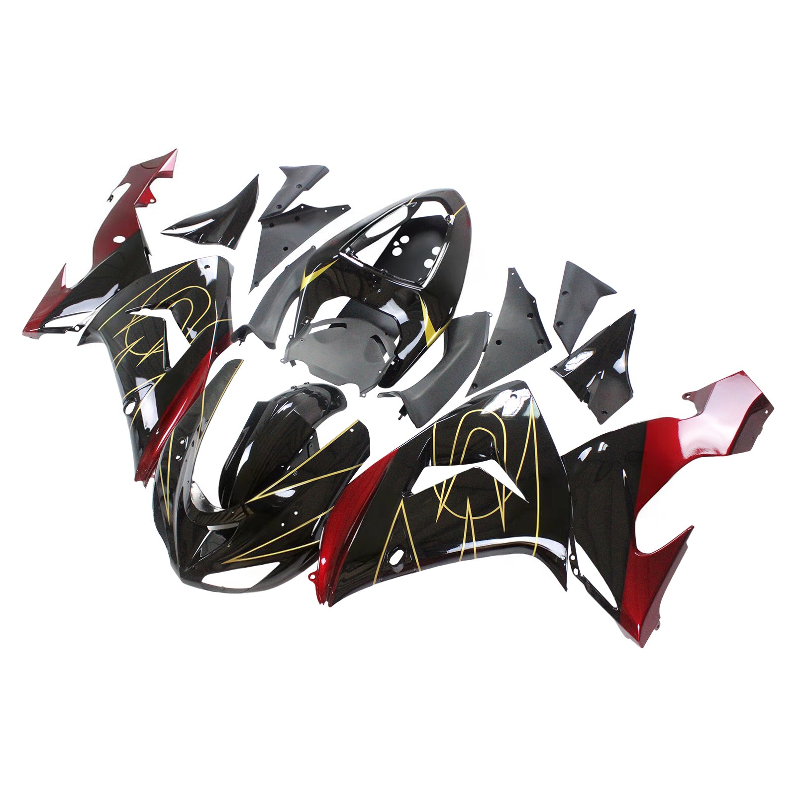 Amotopart Kawasaki ZX10R 2006-2007 Black Fairing Kit
