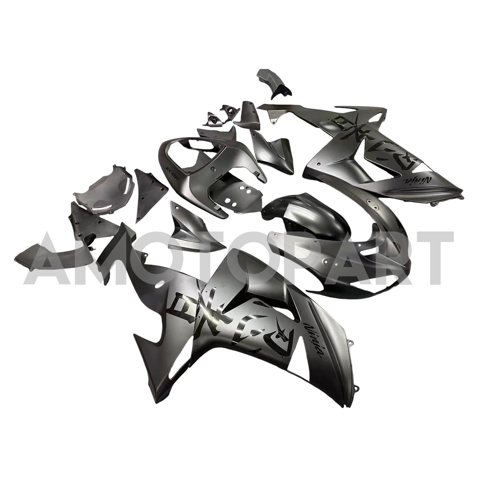 Amotopart Kawasaki ZX10R 2006-2007 Matt Black Ninja Fairing Kit