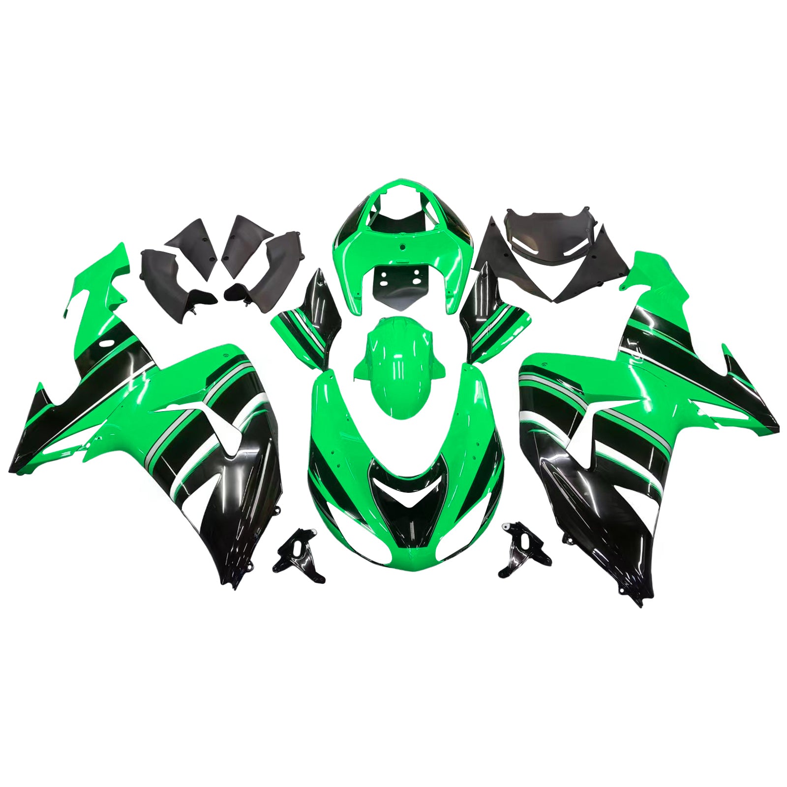 Amotopart Kawasaki ZX10R 2006-2007 Green Black Fairing Kit