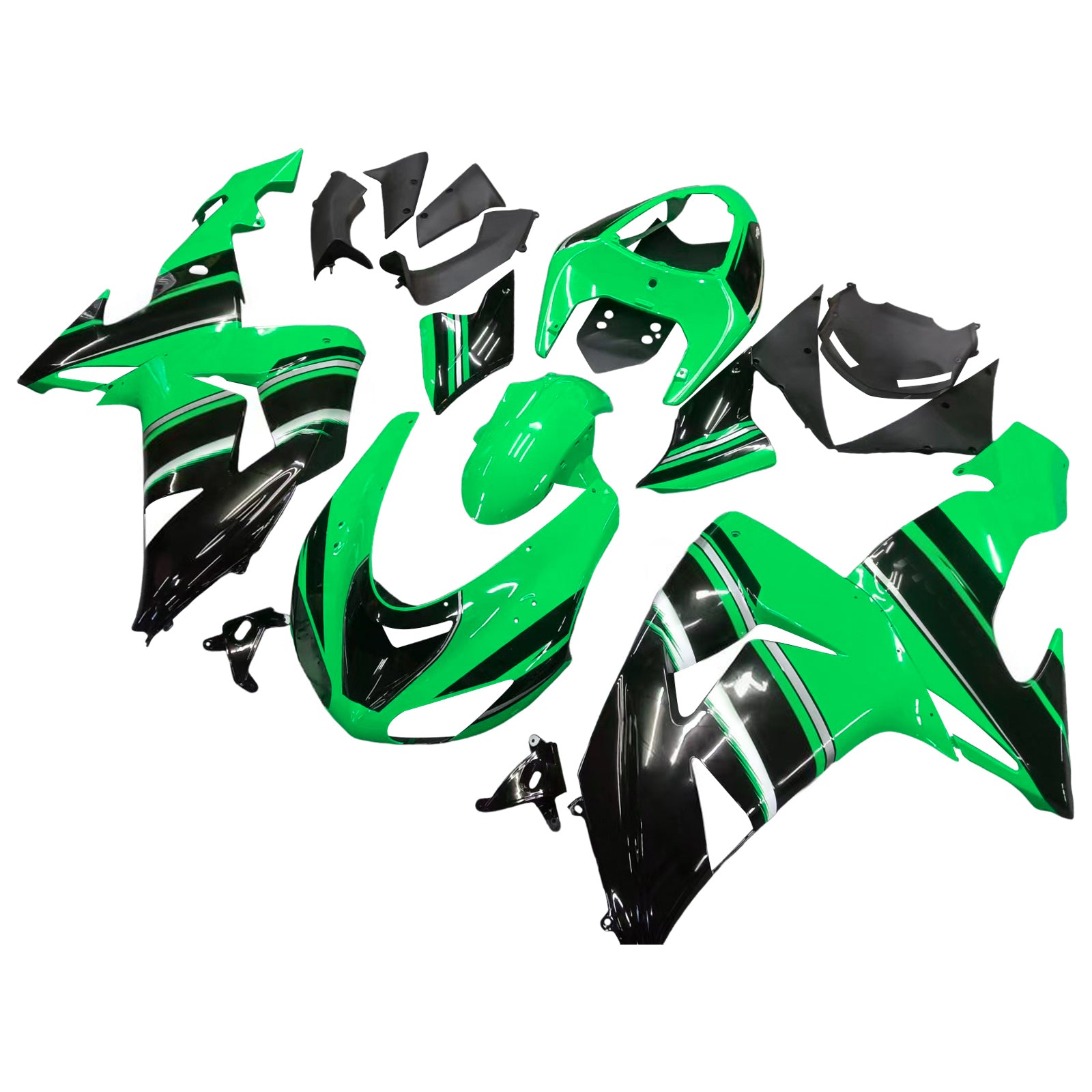 Amotopart Kawasaki ZX10R 2006-2007 Green Black Fairing Kit