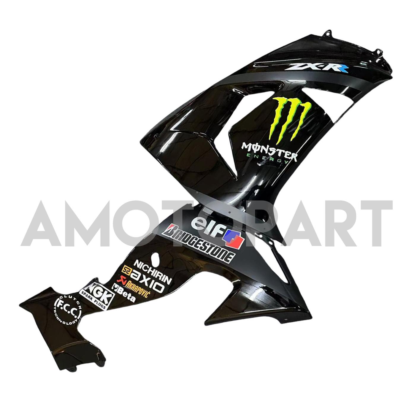 Amotopart Kawasaki ZX10R 2006-2007 Hochglänzende Schwarzverkleidung Kit