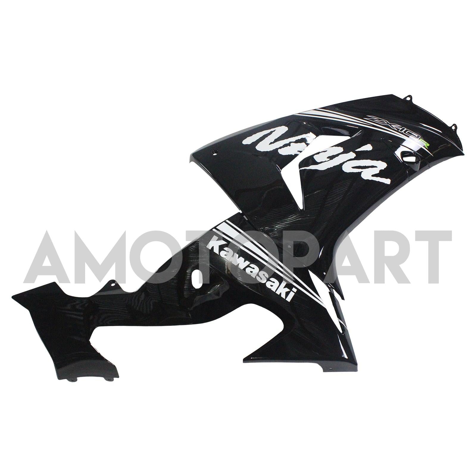 Amotopart Kawasaki ZX10R 2006-2007 Glossy Black with Ninja Logo Fairing Kit