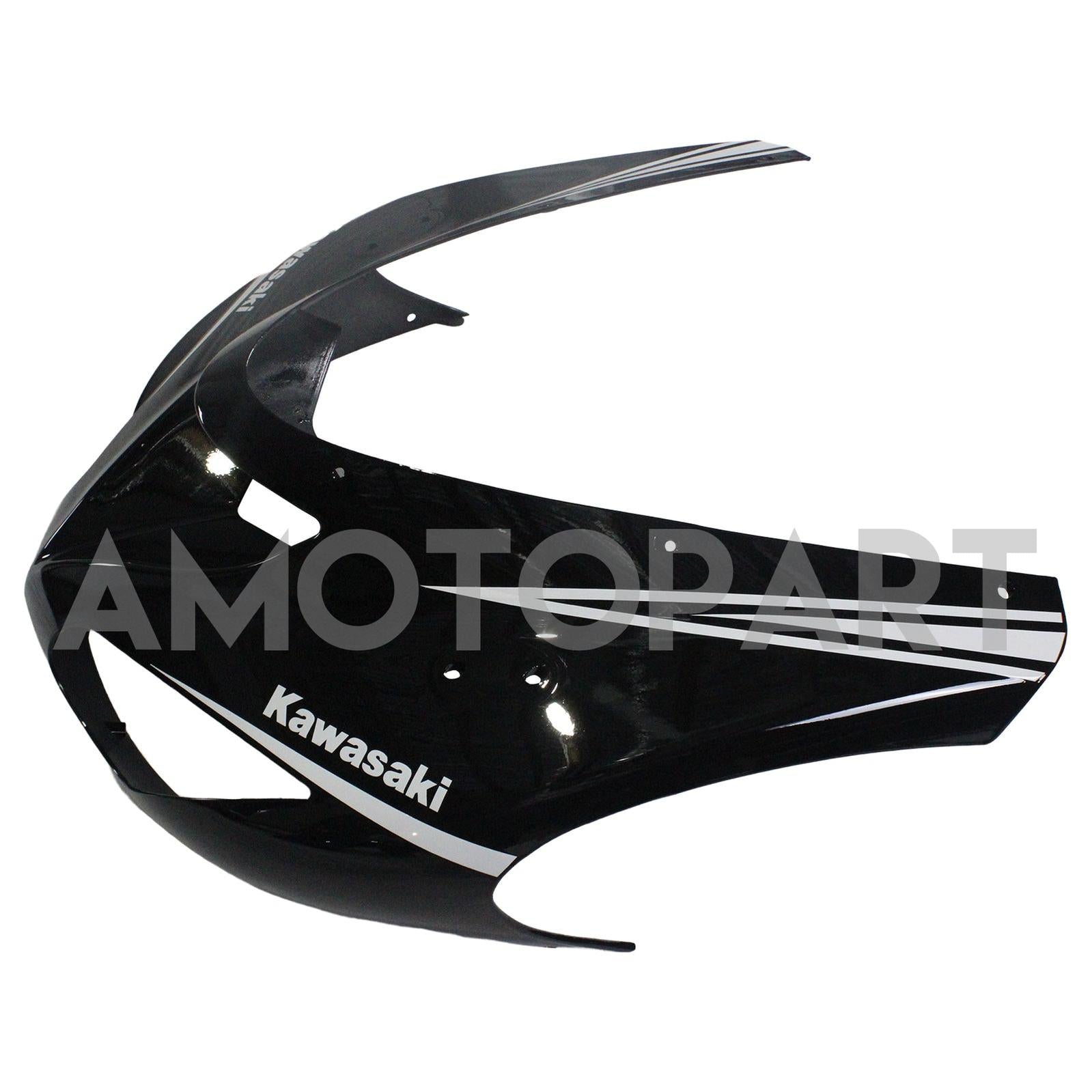 Amotopart Kawasaki ZX10R 2006-2007 Glossy Black with Ninja Logo Fairing Kit