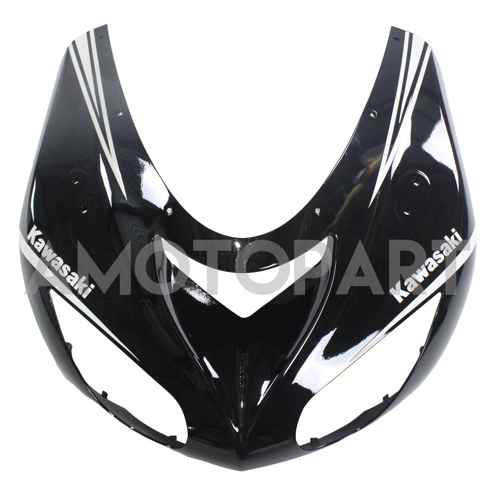 Amotopart Kawasaki ZX10R 2006-2007 Glossy Black with Ninja Logo Fairing Kit