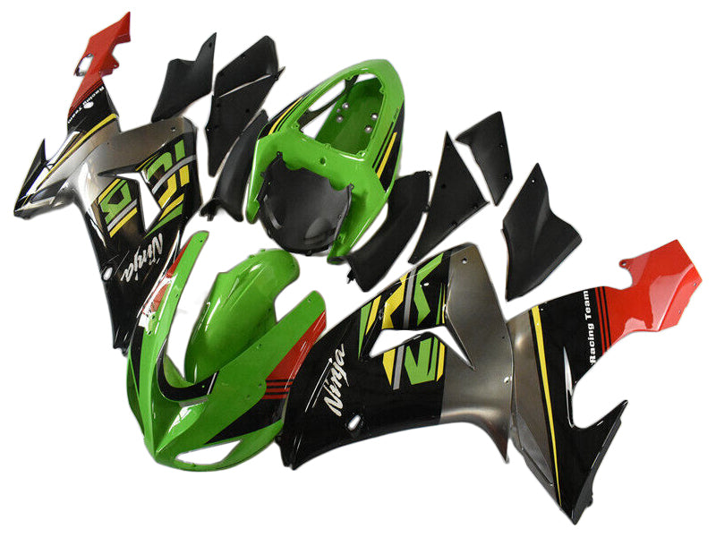 Amotopart 2006-2007 Kawasaki ZX10R Fairing Green Style1 Zestaw