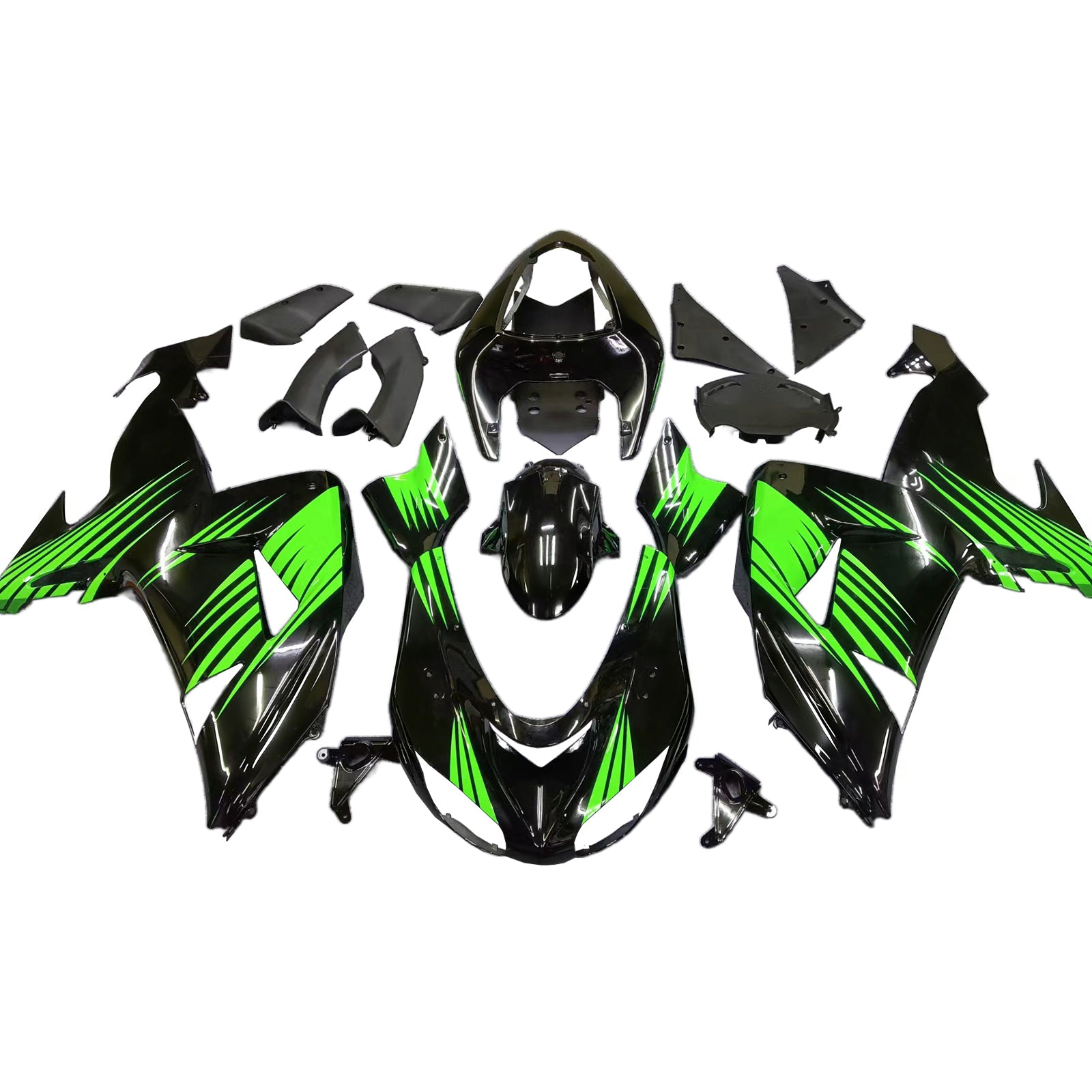Amotopart 2006-2007 Kawasaki ZX10R Green & Black Monster Logo Style2 Failing Kit